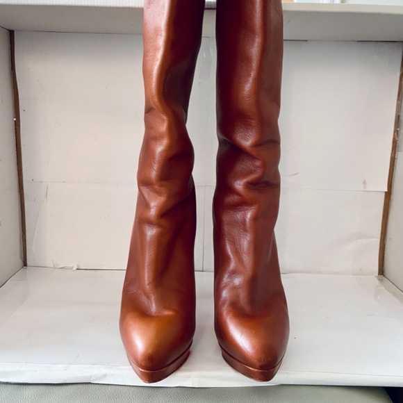 ❌SOLD❌ ALTI BOOT 140 Brown Leather Knee Boot - Picture 4 of 9